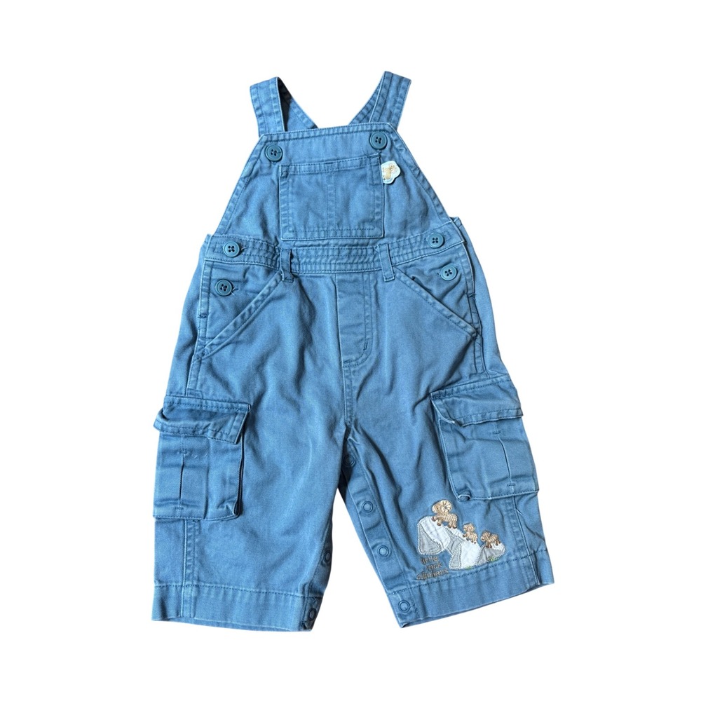 Gymboree Overalls Kids Blue Cargo Little Rock Climbers Cotton SIZE 0-3‎ Months